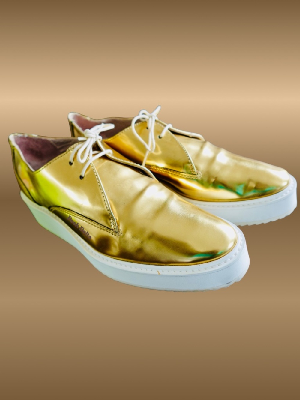 Zara Gold Platform Brogues